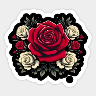 beautiful Rose Flowers T-shirt Design. Sticker